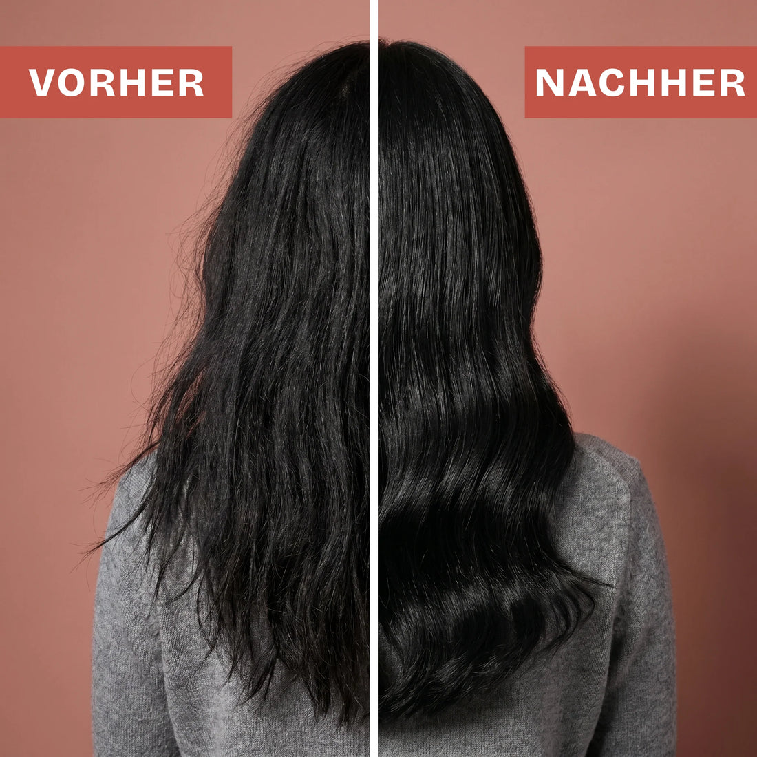 Vorher-Nachher Bild von Haaren